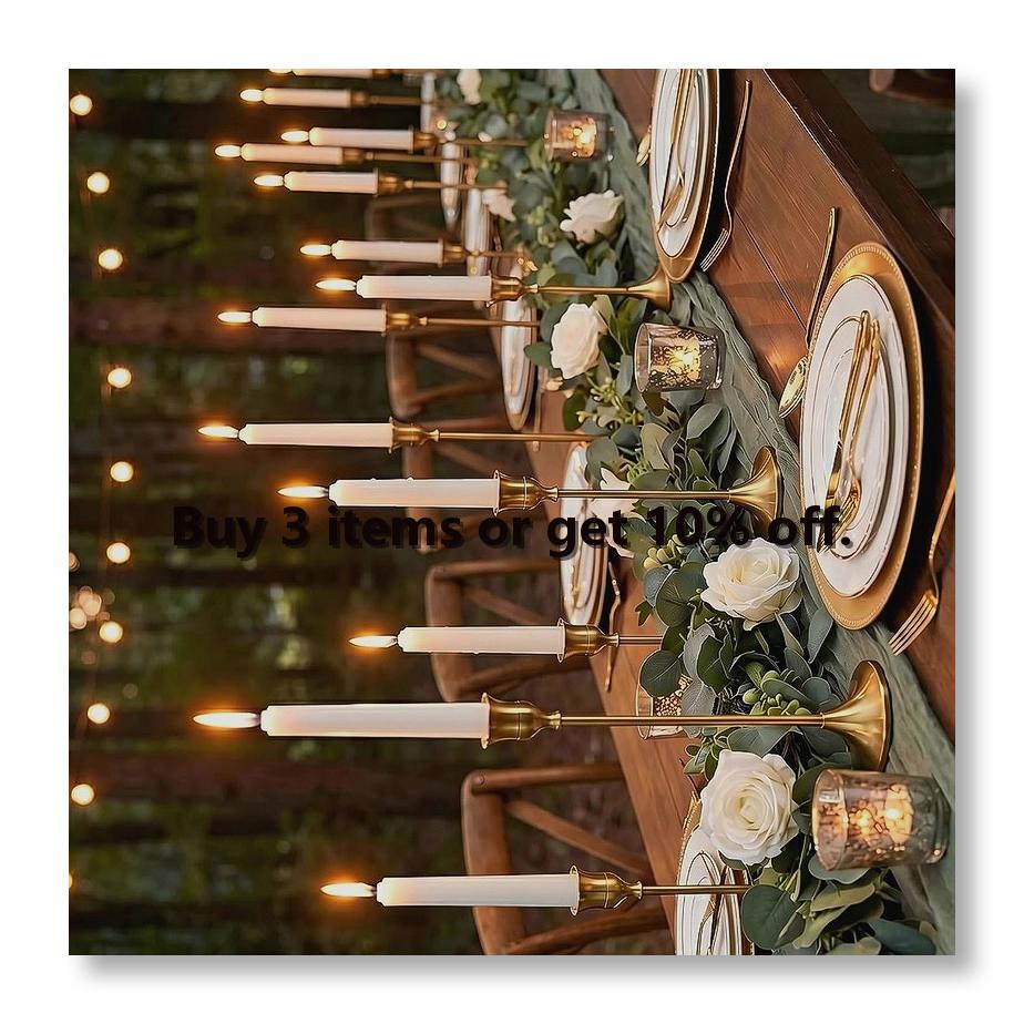 Candle Holder Decor - เชิงเทียนสีทอง 12 ชิ้น, เชิงเทียนโลหะสไตล์วินเทจ, ที่วางเทียนทรงกรวย, สำหรับตกแต่งโต๊ะงานแต่งงาน