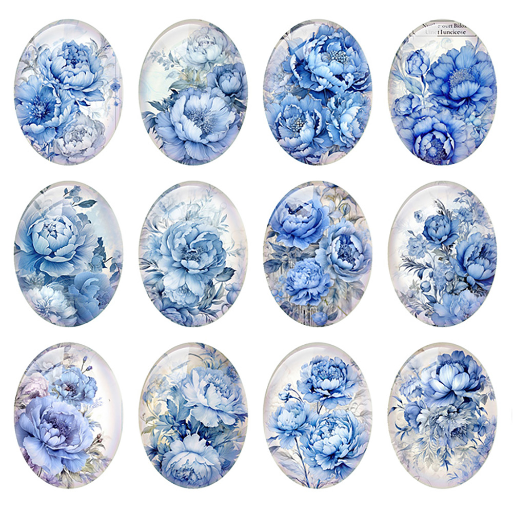 กระจกคาโบชองรูปดอกโบตั๋นสีน้ำเ - Vase Decor บทวิจารณ์และราคา