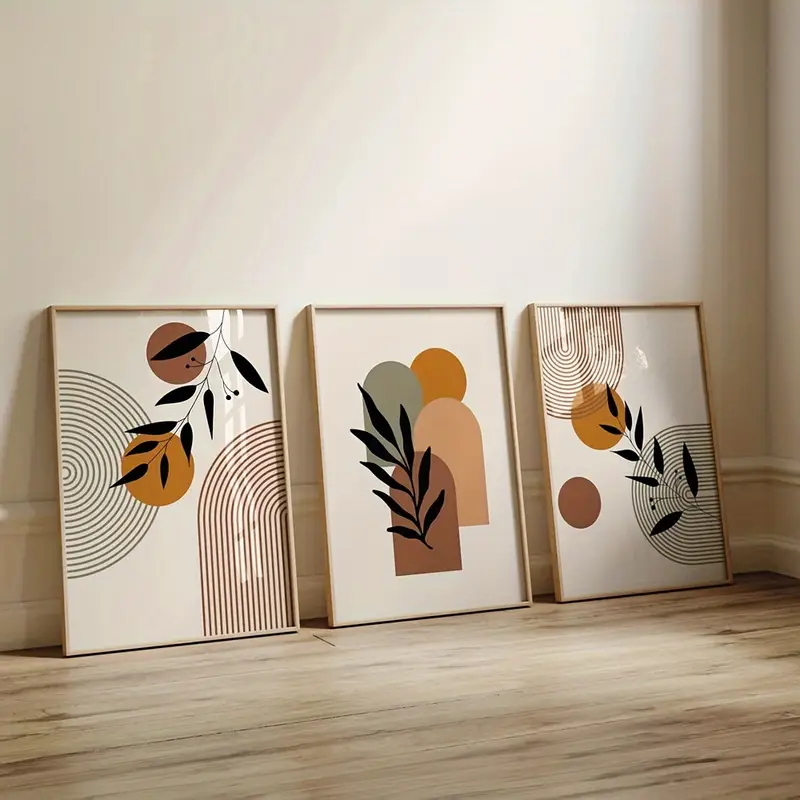 3 ชิ้นโปสเตอร์นามธรรมรูปทรงเรข - Abstract Canvas Set บทวิจารณ์และราคา